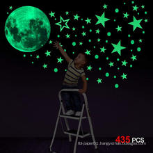 Custom Decorative Glow Moon Flat or 3D Glow in The Dark Stars Wall Sticker